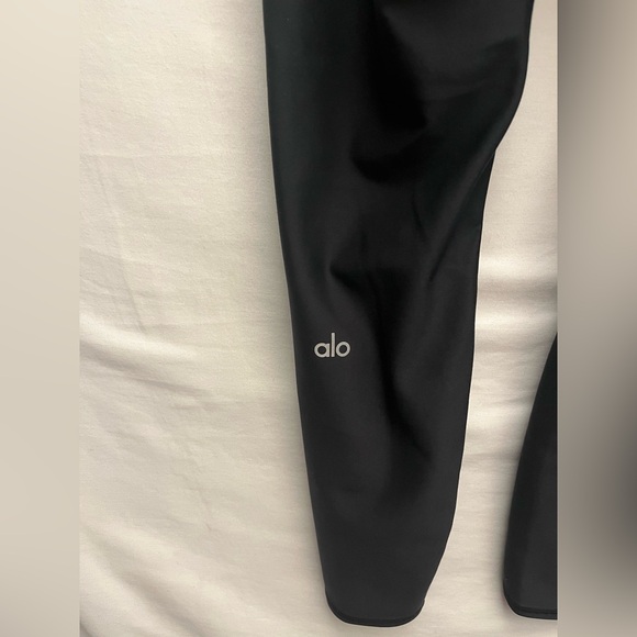 Alo 7/8 High-Waist Airlift Fabric double-layered waistband Black Legging XS - Picture 5 of 7